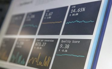 Laptop screen with dashboard providing insights into learning and more.