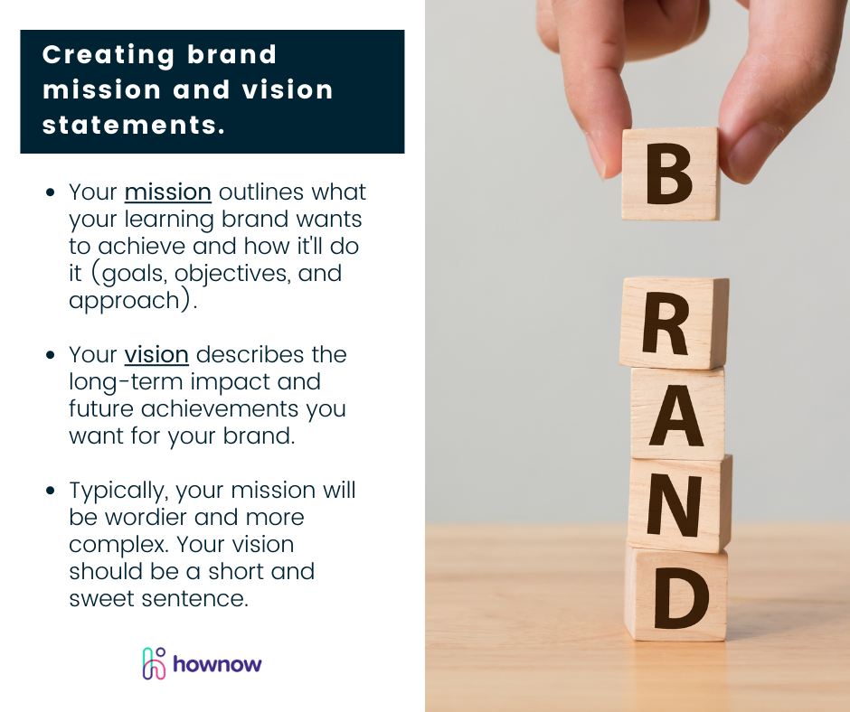Creating mission and vision statements for your learning brand