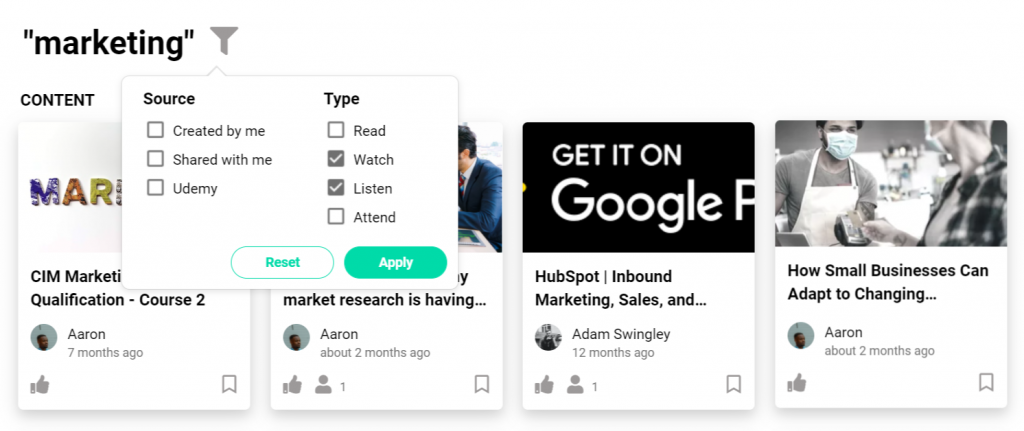 Various content types in HowNow